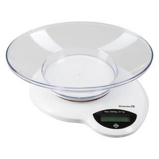 Cantar de bucatarie Hausberg HB-6015AB, 3kg, cu Bol din Plasic, Alb