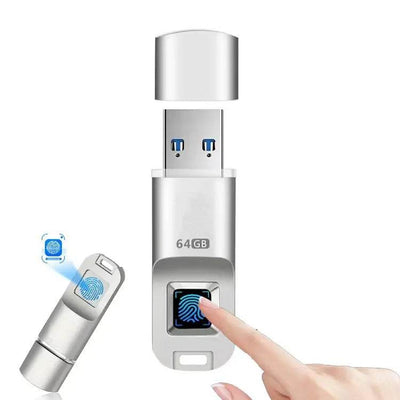 Memorie Stick USB, Securizat cu Amprenta de 64 GB, Stocare fiabila, Transfer rapid, Protectie Avansata a datelor - Specializat.ro