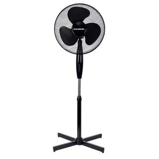 Ventilator cu picior 16 inch HAUSBERG HB5100NG, 40–55W, 3 viteze, oscilatie 80 grade, motor silentios, reglabil
