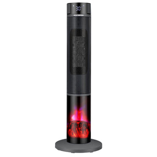 Semineu Electric Digital Tip Turn HAUSBERG HB-8228NG, 2000 W, Efect de Flacără, Protecție la Răsturnare, Termostat, Telecomandă, Negru