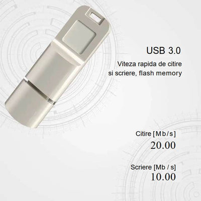 Memorie Stick USB, Securizat cu Amprenta de 64 GB, Stocare fiabila, Transfer rapid, Protectie Avansata a datelor - Specializat.ro