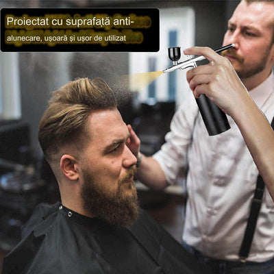 Aerograf Airbrush cu compresor portabil, pentru Vopsit orice, Manichiura, Pictura corp, Tatuaj semipermanent, Ornare torturi, Braber Shop, Negru - Specializat.ro