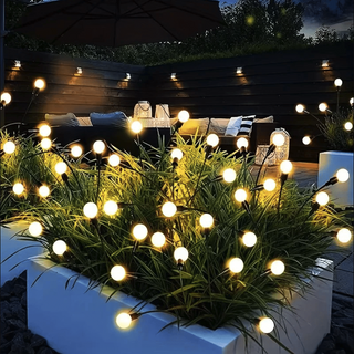 Set 2 Lampi Solare LED Decorative tip Licurici pentru Gradina – 8 Bulbi, Alb Cald 3000K