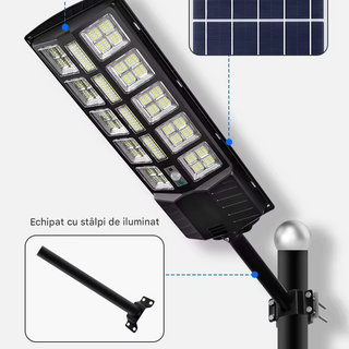 Lampă Solară LED Exterior 7700LM – 720 LED, Telecomandă, 3 Moduri, Impermeabilă