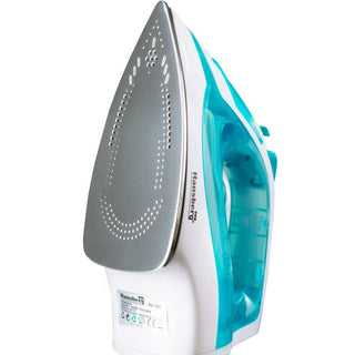Fier de calcat Hausberg HB-7850BL, 1300W, talpa invelis ceramic, abur vertical, calcare uscata, autocuratare, pulverizare, rezervor 130ml, Bleu