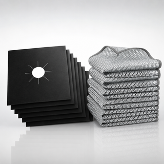 Pachet Bucătărie Curată: Lavete Microfibră + Folii Protecție Aragaz