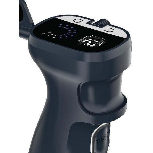 Blender 2 in 1 HAUSBERG HB-7704IN cu putere 1000W, Mixer vertical profesional, 10 trepte de viteza si functie Turbo, Capacitate pahar 700 ml , Multifunctional, Negru