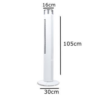 Ventilator turn Hausberg HB-5952AB, 55W, 38 inch, 3 viteze, temporizator 24h, LED, oscilatie, telecomanda, alb