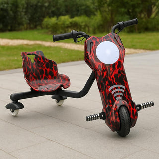 Tricicleta electrica drift pentru copii HAUSBERG HB-KD04RS,*Putere: motor 150-200W Bluetooth, 3 niveluri viteza, suspensie spate, autonomie 8-12 km, tip de incarcare 3h, accesorii