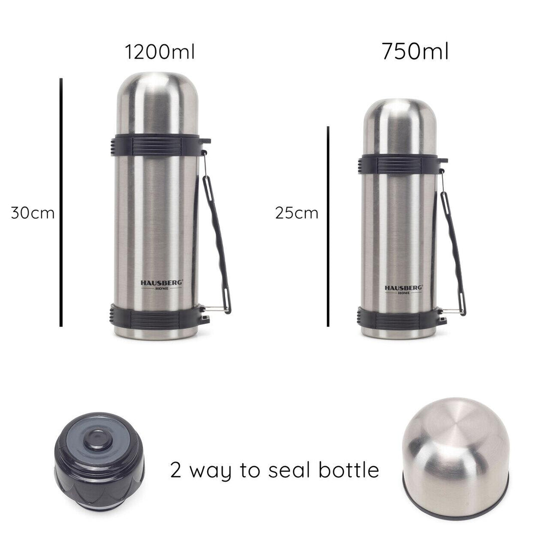Termos Hausberg HB-H1455, capacitate 1200ml, material inox