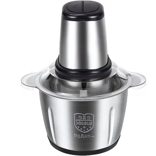 Tocator Electric AriDam Profesional, Bol Inox 3L, 4 Lame Otel, Design Compact Negru/Argintiu