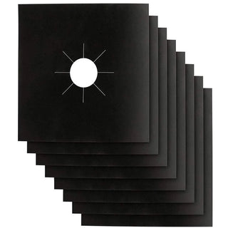 Set 4 folii de protectie pentru aragaz, teflon reutilizabil si lavabil, 27x27 cm, negru