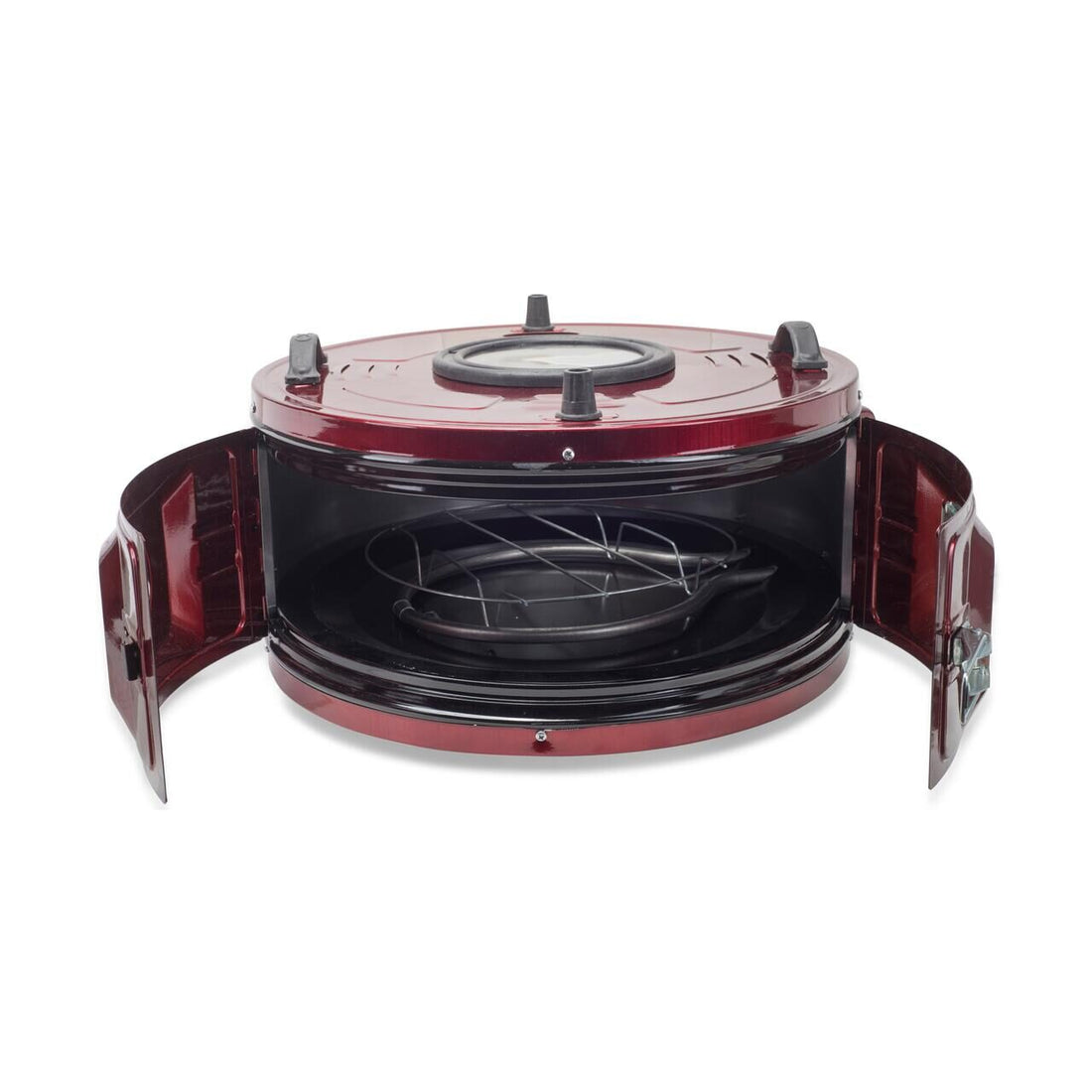 Cuptor electric rotund cu termostat Ertone MN-9010VS, Putere: 220-230V, 50Hz, 2 rezistente electrice 2 x 650W, capacitate 40l, indicator luminos, Visiniu