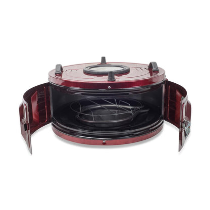 Cuptor electric rotund cu termostat Ertone MN-9010VS, Putere: 220-230V, 50Hz, 2 rezistente electrice 2 x 650W, capacitate 40l, indicator luminos, Visiniu