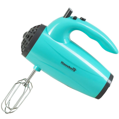 Mixer de mana Hausberg HB-4119BL, 5 viteze, putere 300W, motor de cupru, Bleu