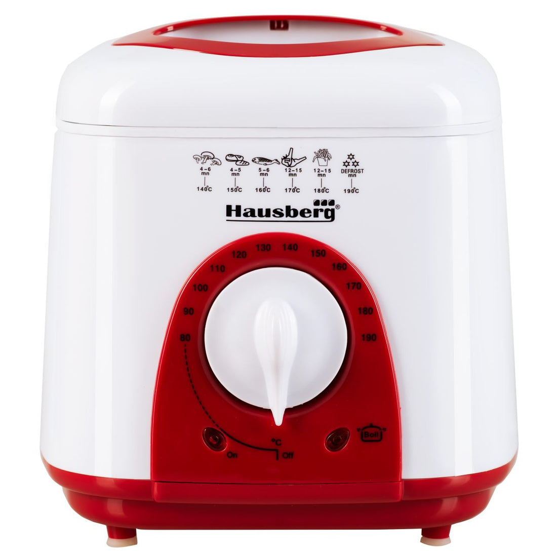 Friteuza Hausberg HB 1320 A-R, 850W - 950 W, 1 L, Alb/Rosu