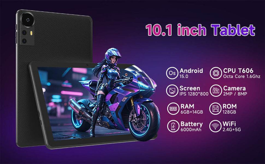 Tableta Android 10.1 inch, 20GB RAM, 128GB ROM, WiFi, Procesor 8 Nuclee, cu Tastatura, Mouse, Stilou, Carcasa de protectie - Specializat.ro
