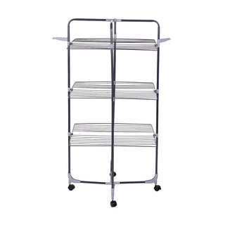 Uscator de rufe cu 3 nivele Ertone MN98U, pliabil cu suport de umerase, suporta 30 kg rufe, Inox