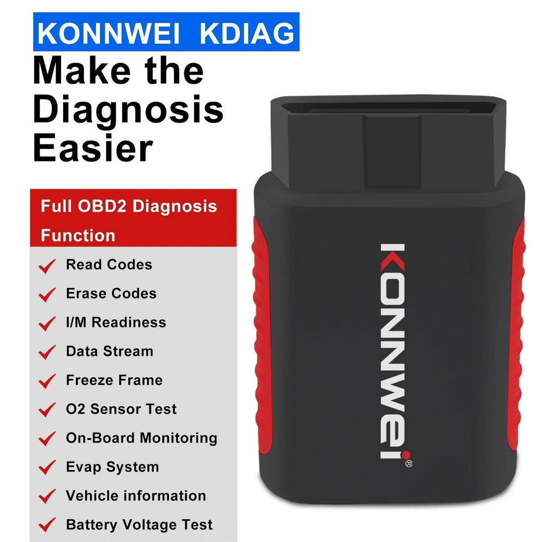Tester Auto, Diagnoza Profesionala, KONNWEI, Cititor Complet De Coduri 101 functii - Specializat.ro