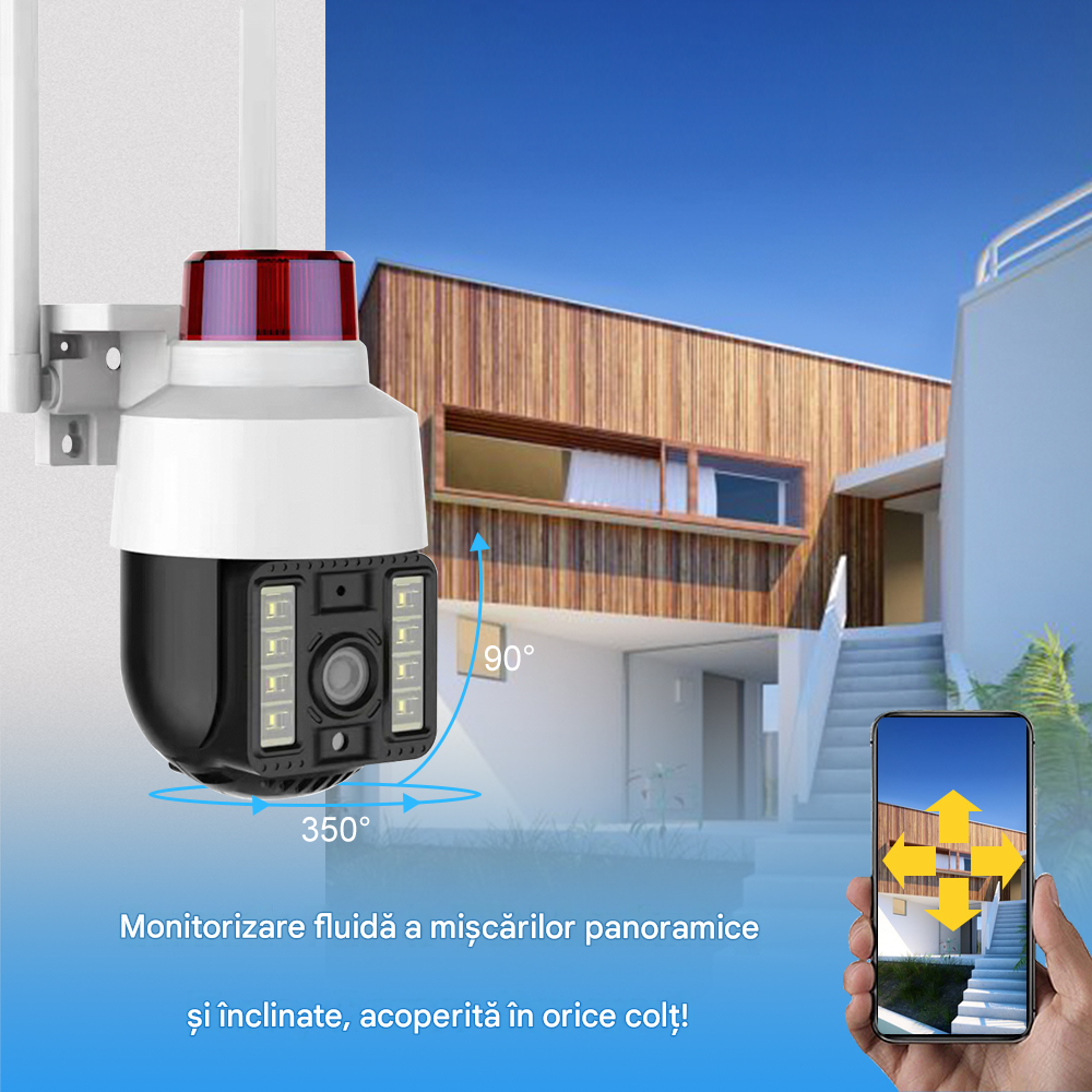 Cameră WiFi 1080P cu Rotire 360° – Supraveghere Smart