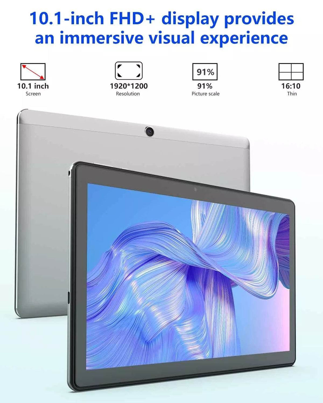 Tableta 10 inch Android, Procesor 10 nuclee, Baterie 7500mAh, 64GB ROM+4GB RAM, WiFi, Bluetooth, Camera dubla - Specializat.ro