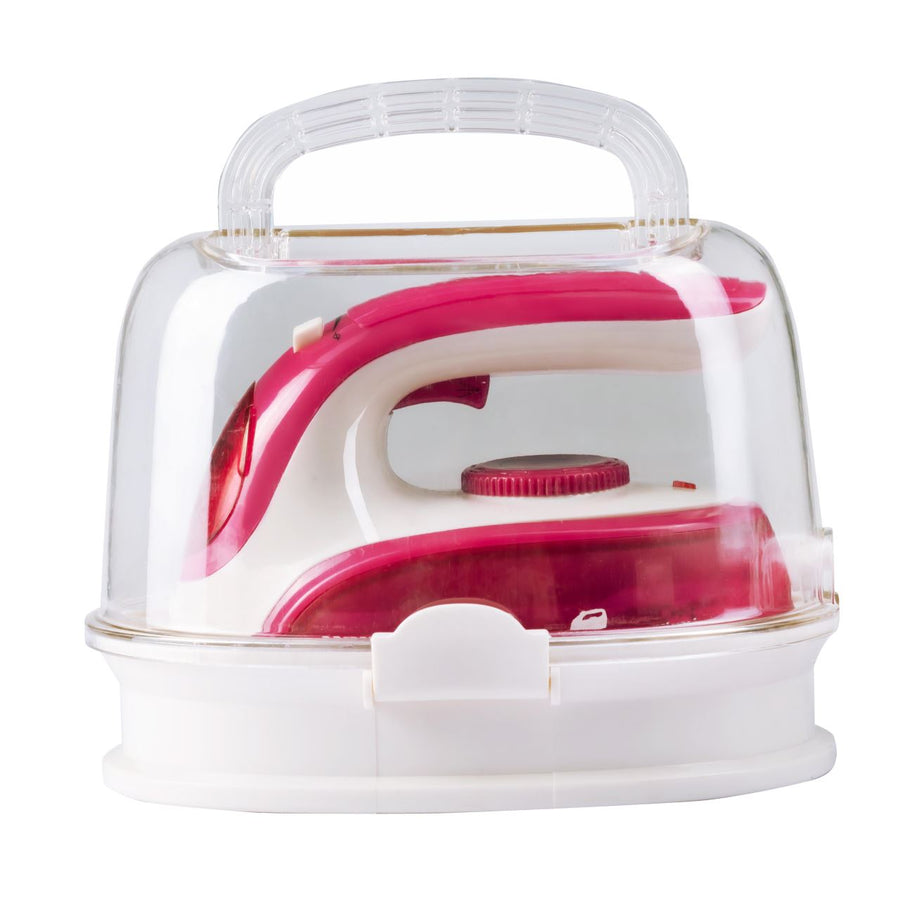 Fier calcat de voiaj Hausberg HB-7910RS, 800-1000W, rezervor de apa 50ml, Rosu-Alb
