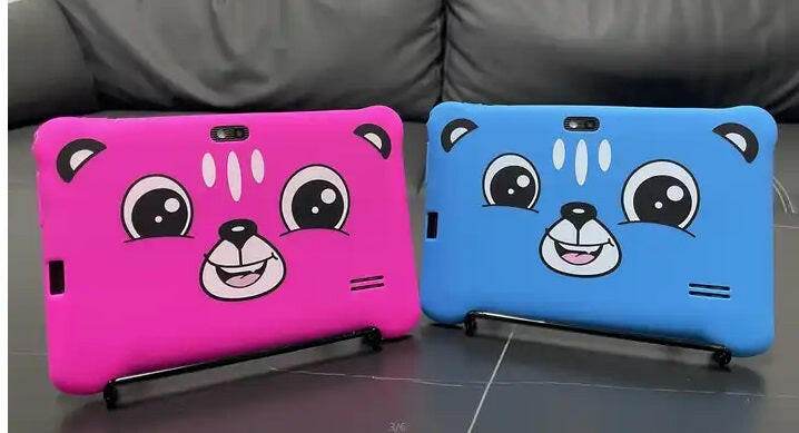 Tableta pentru copii de 7 inch Android WiFi cu Protectie anti shock, Camera dubla, jocuri, desene, aplicatii, Educativ, model Ursulet - Specializat.ro