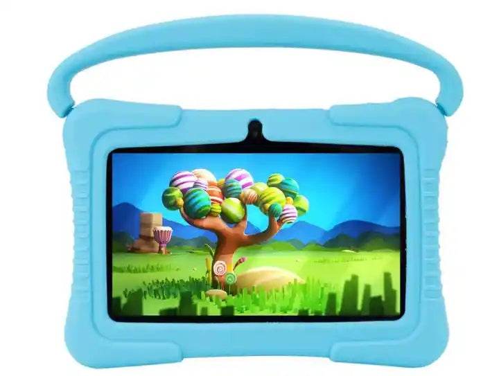 Tableta pentru copii de 7 inch Android WiFi cu Protectie anti shock, Camera dubla, jocuri, desene, aplicatii, Educativ, model cu maner - Specializat.ro