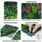 Panou Verde Decorativ Artificial 60x40cm – Mix Buxus & Frunze Bordo Perete Vegetal