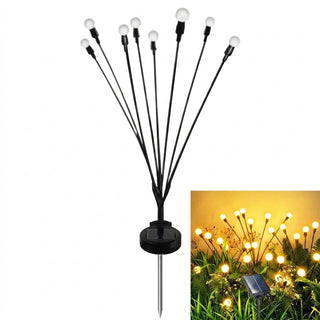 Set 2 Lampi Solare LED Decorative tip Licurici pentru Gradina – 8 Bulbi, Alb Cald 3000K