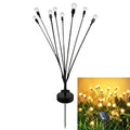 Set 2 Lampi Solare LED Decorative tip Licurici pentru Gradina – 8 Bulbi, Alb Cald 3000K