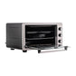 Cuptor Electric cu Ventilator HAUSBERG HB-8015, 1800 W, Geam dublu, 48L, Lumina interioara, Timer, 5 Programe gatire, Termostat reglabil 250 grade, Inox/Negru