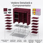 Dulap Textil Pliabil cu Structură Metalică – 2 Compartimente + 6 Rafturi