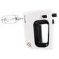 Mixer de mana Hausberg HB-4120NG, 300W ,5 viteze, Functie Turbo, Teluri si carlige metalice, Negru/Alb