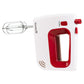 Mixer de mana Hausberg HB-4120RS, 300W ,5 viteze, Functie Turbo, Teluri si carlige metalice, Rosu/Alb