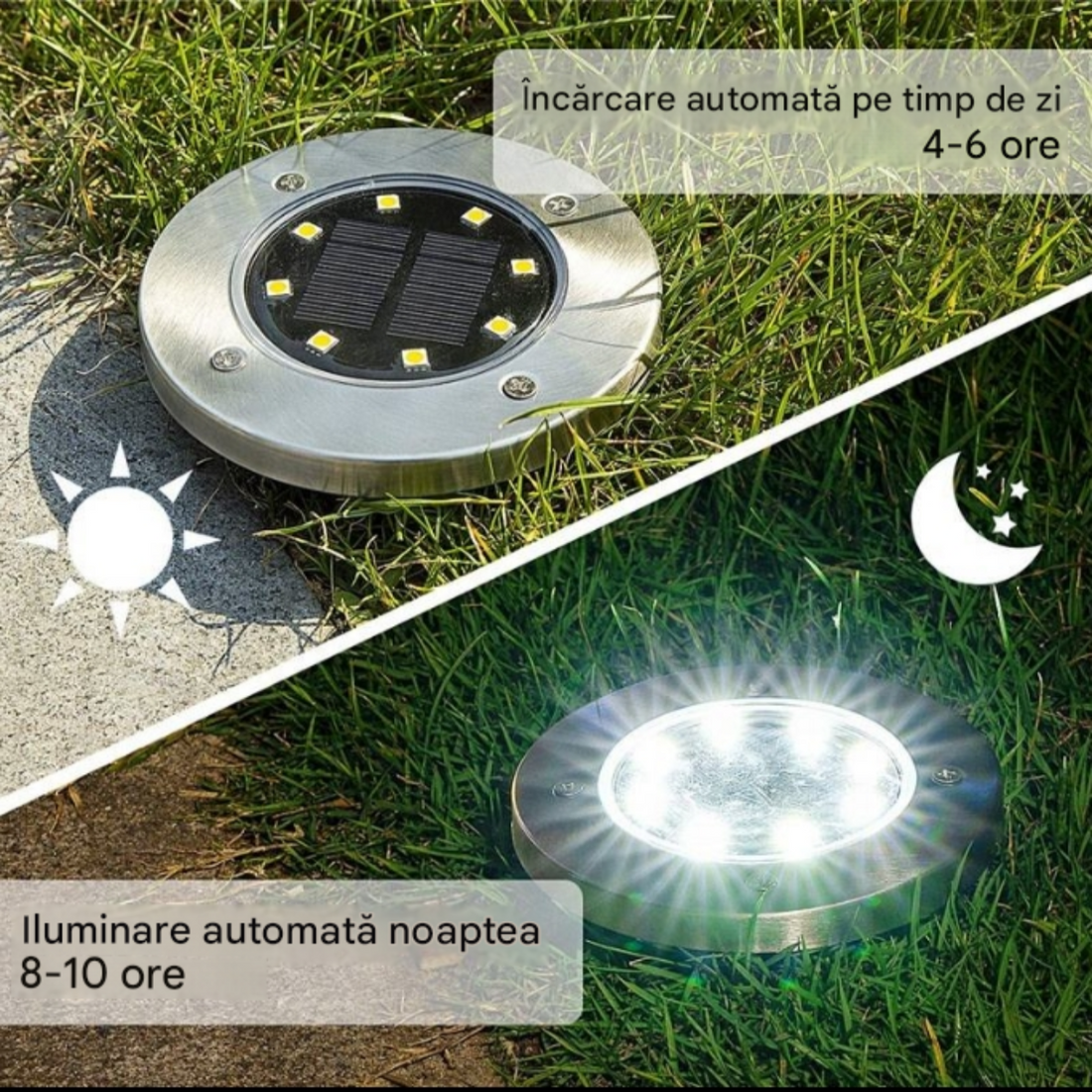 Lămpi Solare LED pentru Grădină – Set 4 Bucăți, Lumină Caldă (Warm White), IP65, Încărcare Solară