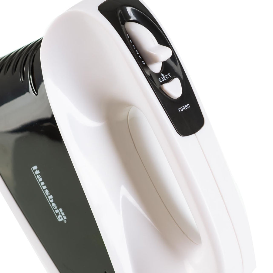 Mixer de mana profesional HAUSBERG HB-4118NG, 250W, 5 viteze + Turbo, Design ergonomic, accesorii incluse, Negru