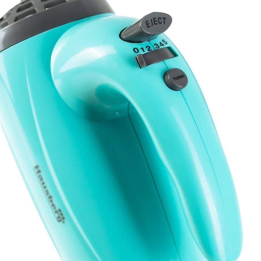Mixer de mana Hausberg HB-4119BL, 5 viteze, putere 300W, motor de cupru, Bleu