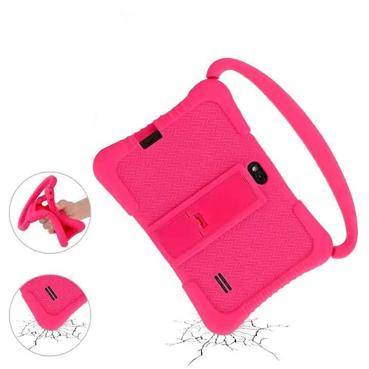 Tableta pentru copii de 7 inch Android WiFi cu Protectie anti shock, Camera dubla, jocuri, desene, aplicatii, Educativ, model cu maner - Specializat.ro