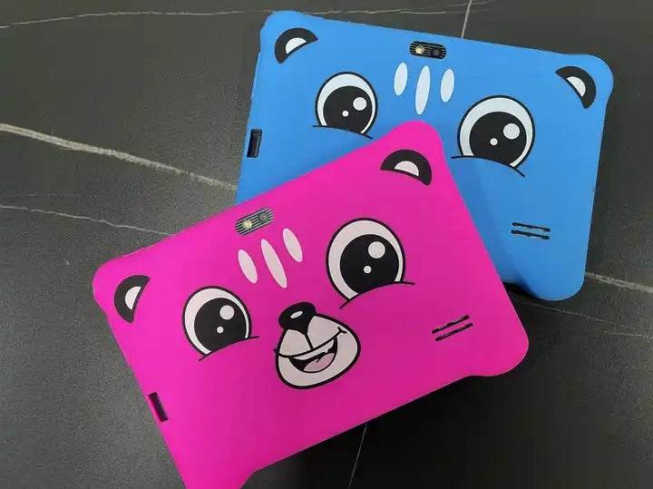 Tableta pentru copii de 7 inch Android WiFi cu Protectie anti shock, Camera dubla, jocuri, desene, aplicatii, Educativ, model Ursulet - Specializat.ro