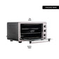 Cuptor Electric cu Ventilator HAUSBERG HB-8015, 1800 W, Geam dublu, 48L, Lumina interioara, Timer, 5 Programe gatire, Termostat reglabil 250 grade, Inox/Negru