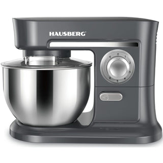 Mixer cu bol HAUSBERG HB-7620GR, putere 700-800W, 5 litri, 6 viteze, Gri