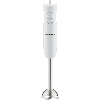 Blender de mana HAUSBERG HB-7674AB, 300W, 2 viteze, material ABS, lame din otel inoxidabil, Alb