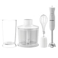Blender 3 in 1 HAUSBERG HB-7701AB, 500W, 2 viteze, Material ABS, lame din inox, Capacitate pahar 700ml, tocator 500ml, Alb