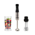 Blender 2 in 1 HAUSBERG HB-7704IN cu putere 1000W, Mixer vertical profesional, 10 trepte de viteza si functie Turbo, Capacitate pahar 700 ml , Multifunctional, Negru