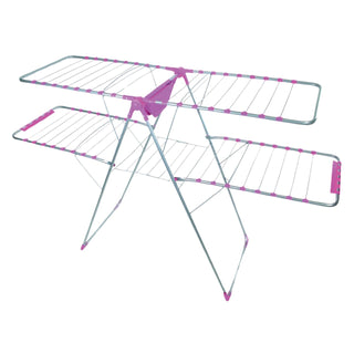 Uscator de rufe metalic Genius Dublu Maestro ERTONE G95U, 130x60x123cm, 6 randuri de suport, pliabil, sustine 20 Kg