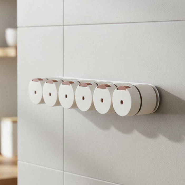 Set 6 Recipiente Condimente cu Suport Magnetic Inox – Organizator Bucătărie