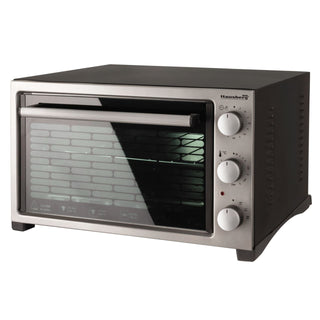 Cuptor electric Hausberg HB 9320 , 1420 W, 38 L, timer, termostat, 2 tavi, Gri/Negru