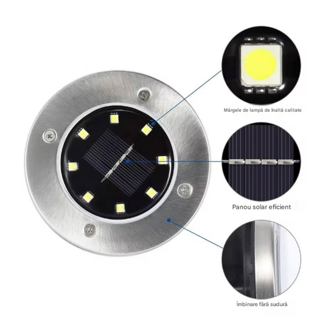 Lămpi Solare LED pentru Grădină – Set 4 Bucăți, Lumină Caldă (Warm White), IP65, Încărcare Solară