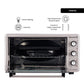 Cuptor Electric cu Ventilator HAUSBERG HB-8015, 1800 W, Geam dublu, 48L, Lumina interioara, Timer, 5 Programe gatire, Termostat reglabil 250 grade, Inox/Negru